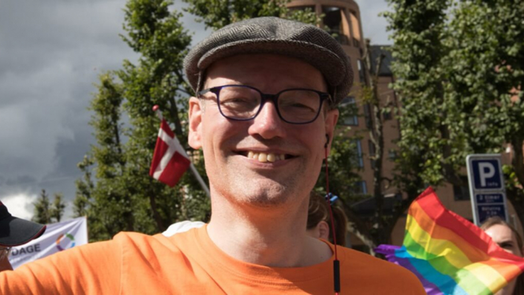 Søren Laursen ved Copenhagen Pride i 2017, hvor han var forperson i LGBT Danmark. Nu er han medstifter af LGBT komiteen.