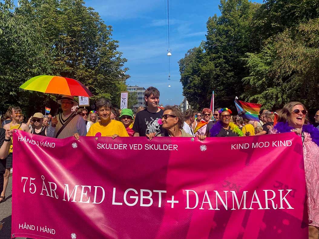 LGBT+ Danmark gik talstærkt med i paraden. Foto: Thomas Kristensen