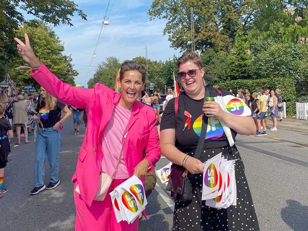 Pia Olsen Dyhr og Karoline Vind fra SF. Foto: Thomas Kristensen