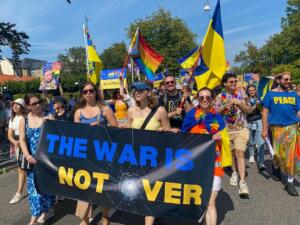 Opbakning til Ukraine i paraden. Foto: Thomas Kristensen